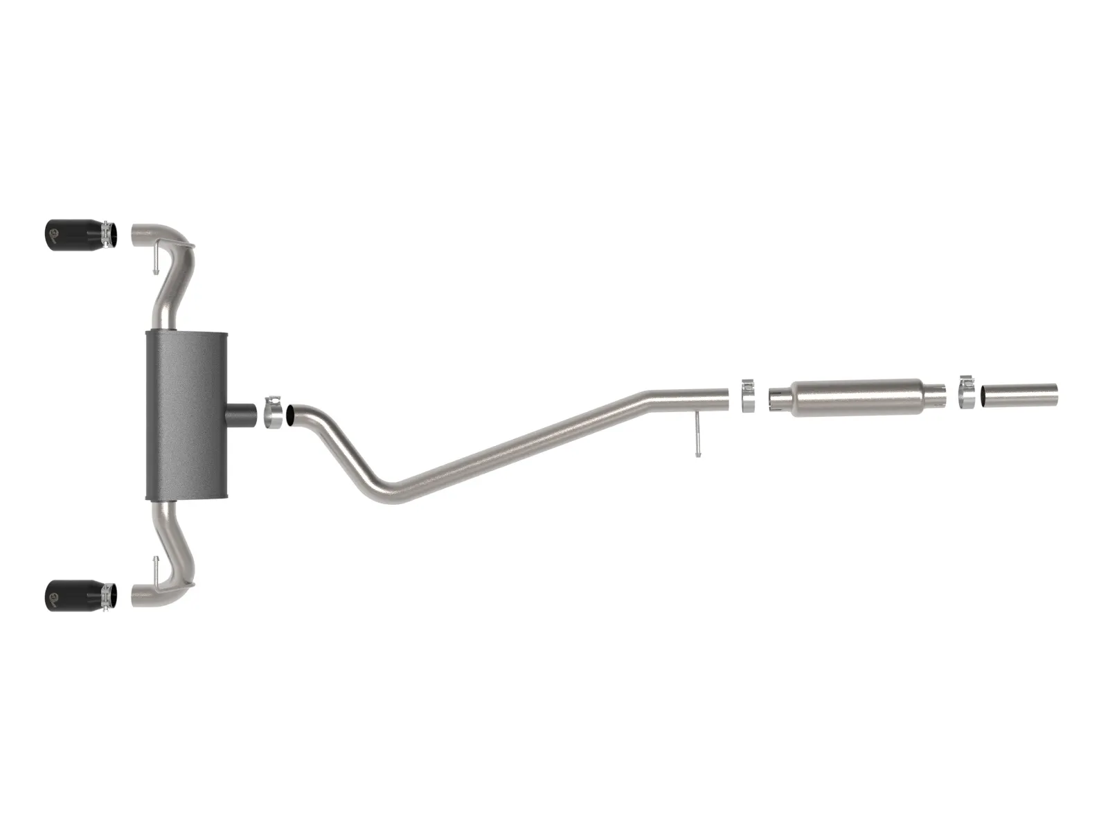 Układ Wydechowy Vulcan Series 2-1/2 IN 304 Stainless Steel Cat-Back Exhaust System w/ Black Tip | Ford Bronco | 1.5 | 2.0 | 2021-2024 - obrazek 2